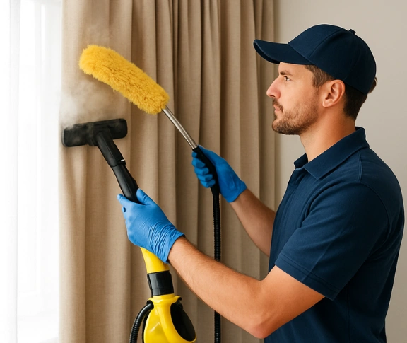 Trusted curtain steam cleaning technician Matty Curtain Cleaning bahrs-scrub QLD