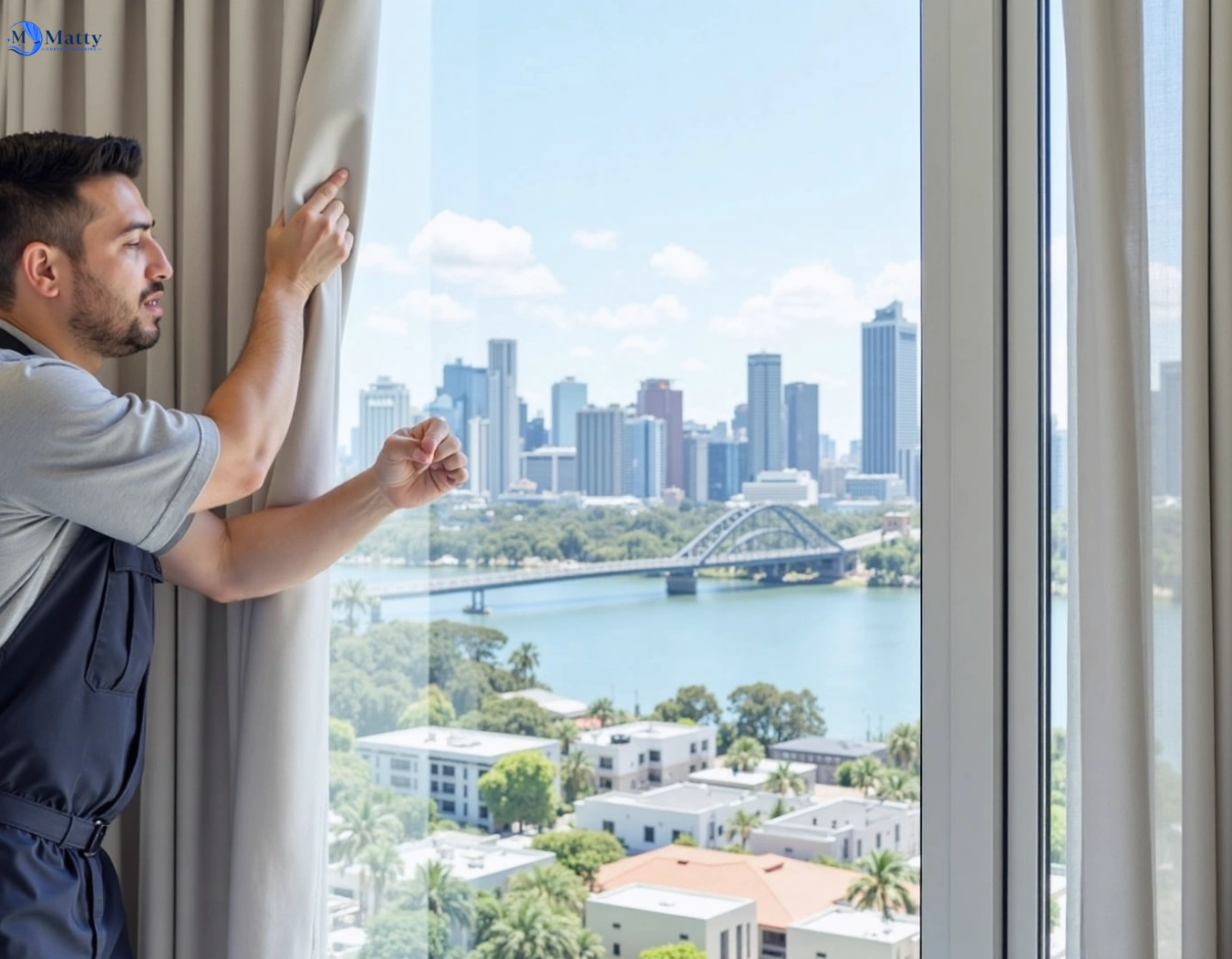 Professional curtain steam cleaning service bahrs-scrub QLD by Matty Curtain Cleaning
